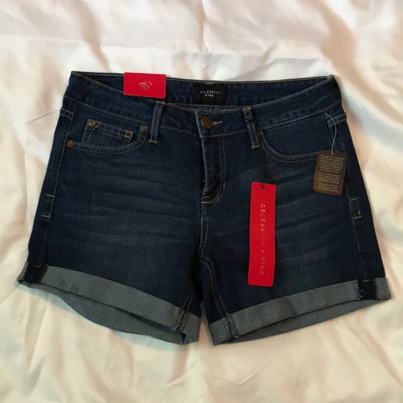 Celebrity Pink Pants - Mid rise denim shorts